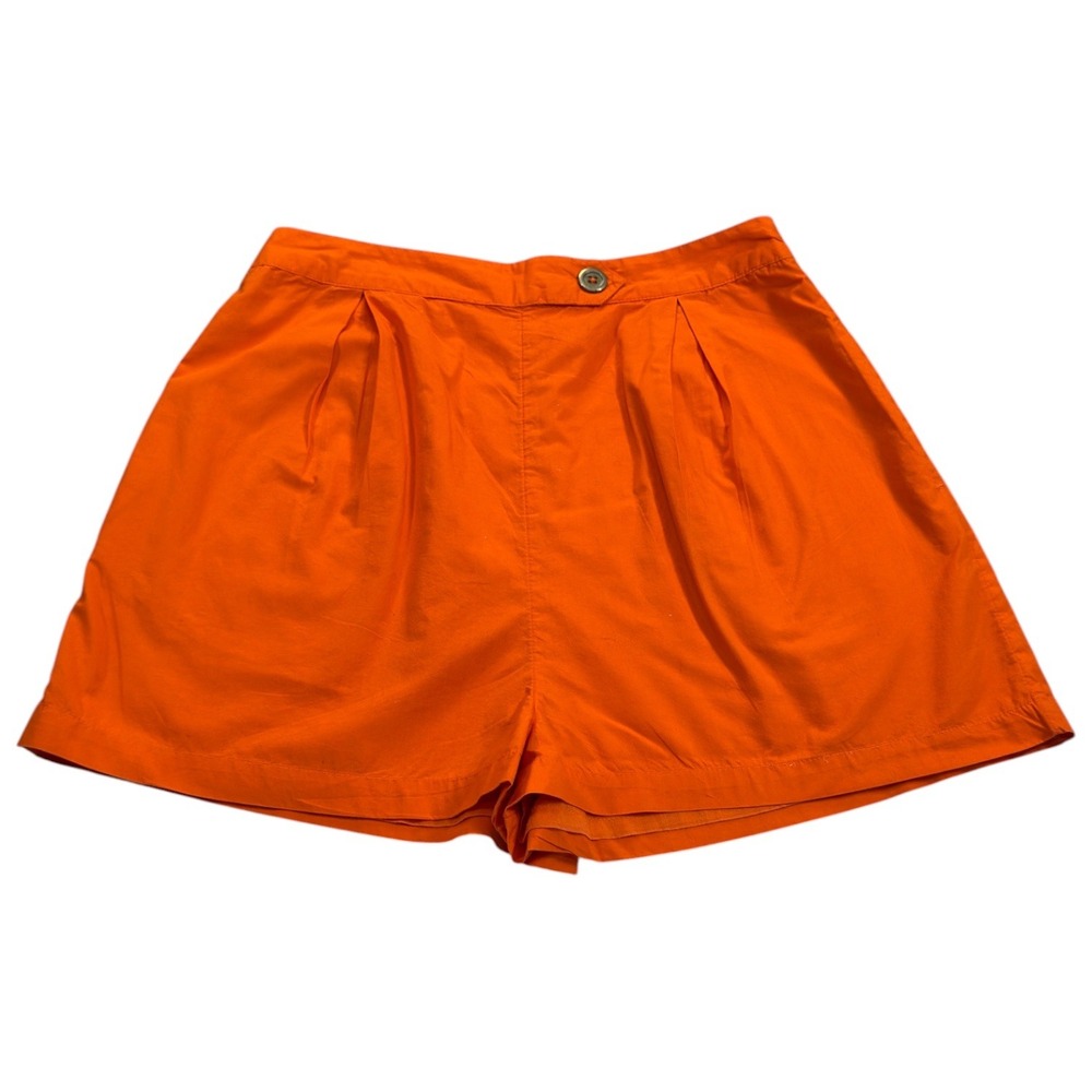 Anthropologie Maeve Pleated Poplin Shorts 6 Orange Preppy Grandmillennial EUC - Picture 3 of 10